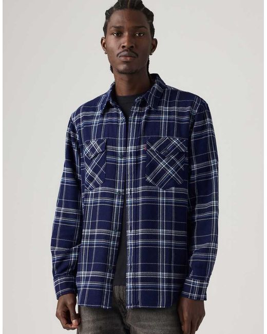 Levi's Blue Relaxed Fit Western Shirt for men
