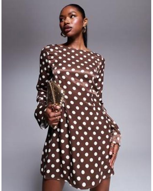 ASOS Satin Flare Sleeve Mini Dress | Lyst ASOS Satin Flare Sleeve Mini Dress | Lyst