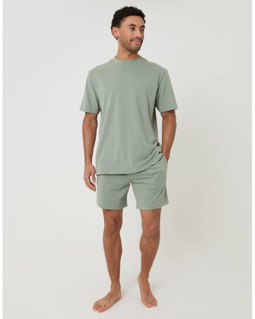 Threadbare Green Relaxed Fit Short Lounge Set for men