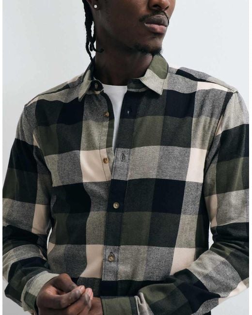 Only & Sons Gray Buffalo Check Shirt for men