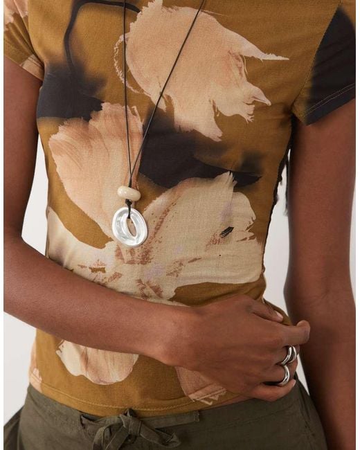 ASOS Brown Short Sleeve Baby Mesh Top