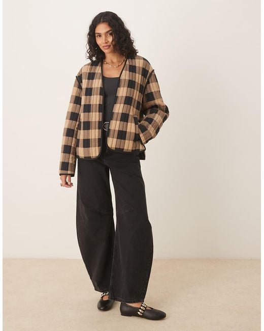 ASOS Brown Cropped Quilted Jacket