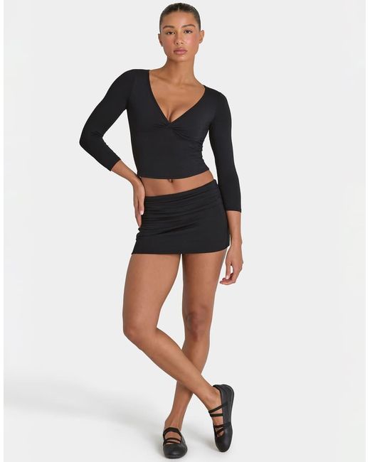 BO+TEE Black Foldover Mini Skort