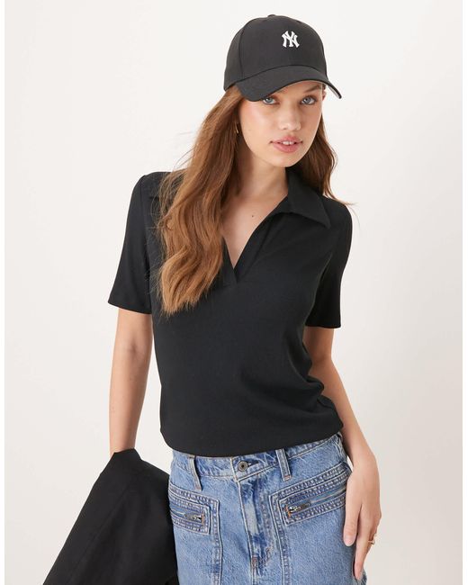 Polo à décolleté en v Abercrombie & Fitch en coloris Black