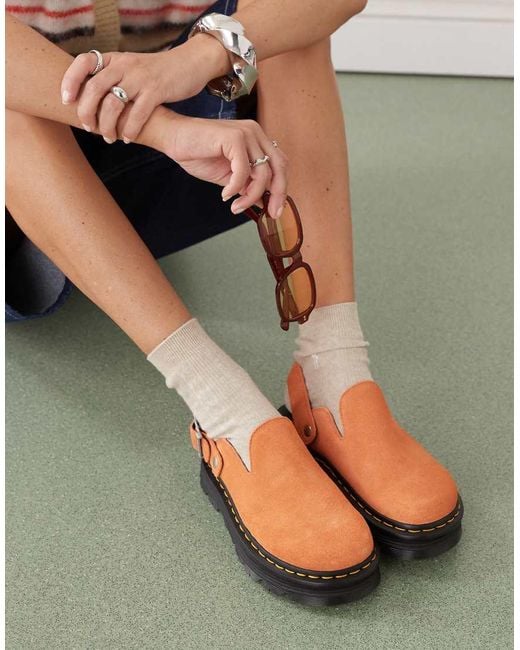 Dr. Martens Orange Zebzag Mules