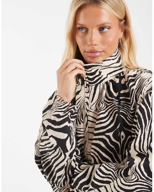 ASOS Black Oversized Bubble Hem Track Jacket