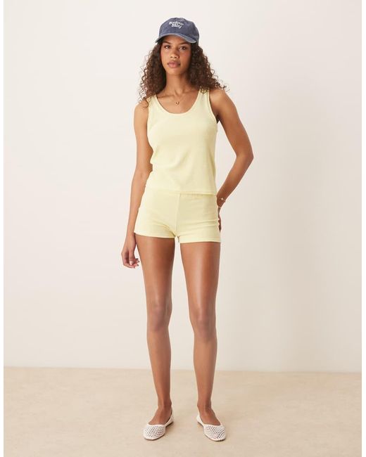ASOS Natural Towelling Micro Short Co-ord