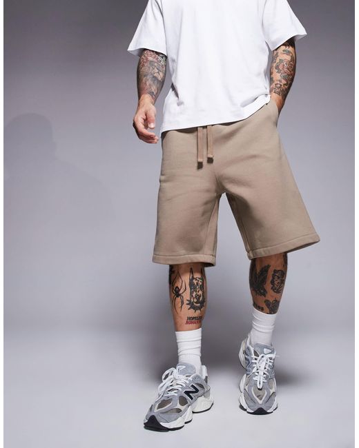 Short oversize en tissu épais 400 g/m2 ASOS pour homme en coloris White