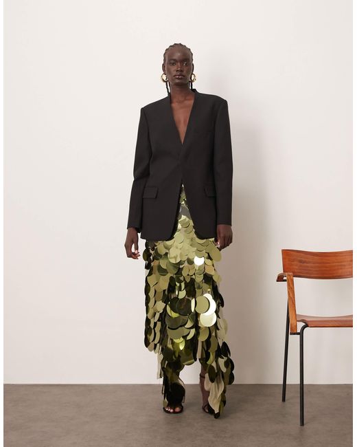 Jupe longue à ourlet droit avec ornements linéaires ondulés ARRANGE en coloris Natural