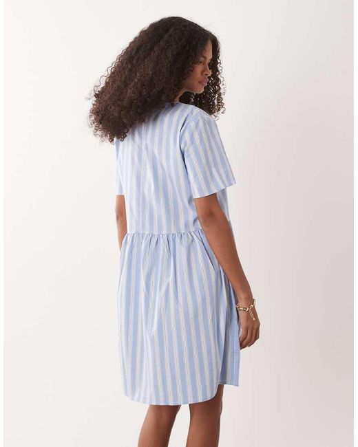 Jdy Blue Short Sleeve Mini Dress