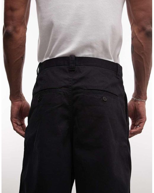 Weekday Black Oversized Long Chino Shorts for men