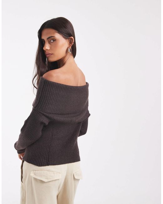 ONLY Black – schulterfreier strickpullover