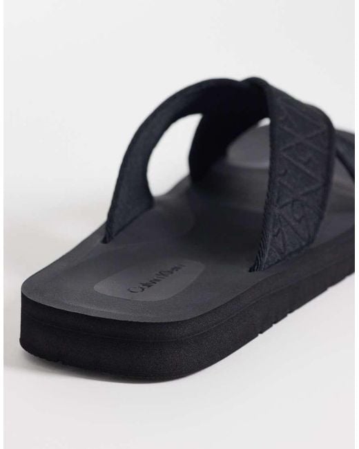 Calvin Klein Blue Essential Cross Sandals for men