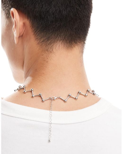 Collier zigzag ASOS pour homme en coloris White