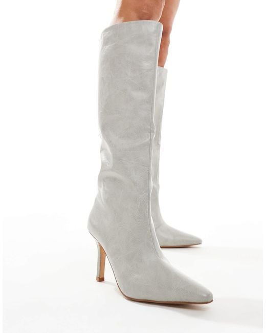 Raid White Rumyna Knee Boots