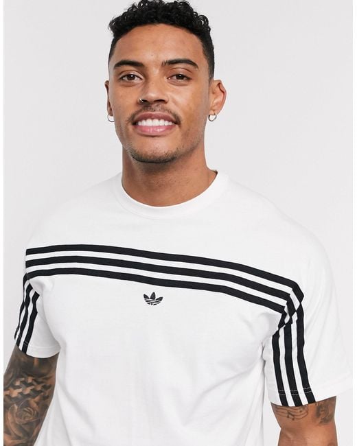 SPRT - T-shirt à trois bandes Coton adidas Originals pour homme en coloris  Blanc | Lyst