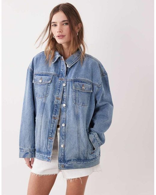 Miss Selfridge Blue Oversized Denim Jacket