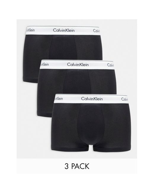 Calvin Klein Black 3 Pack Modern Cotton Trunk for men