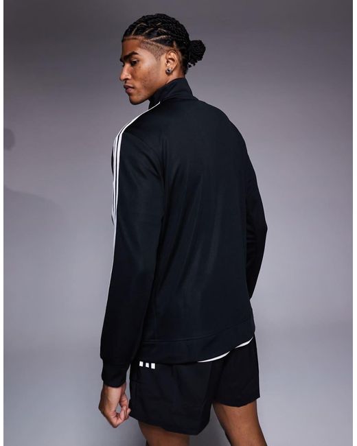 Adidas Originals Blue Adidas Training 3 Stripe Track Jacket for men