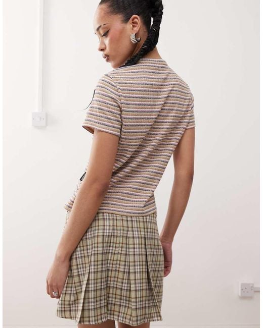 Kickers Brown Retro Stripe Crop Baby Tee