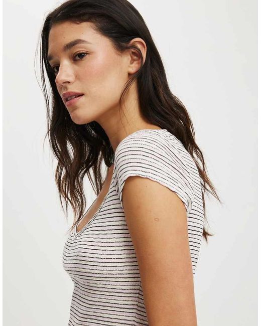 Cotton On White Hailey Textured Short Sleeve