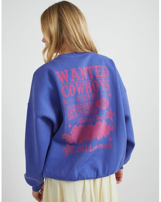 Skinnydip London Blue London Wanted Cowboys Sweatshirt