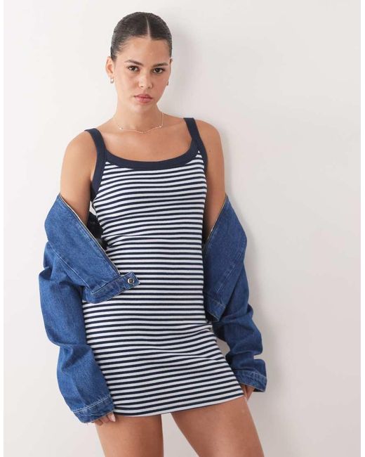 Abercrombie & Fitch Blue 90s Jersey Mini Dress With Built