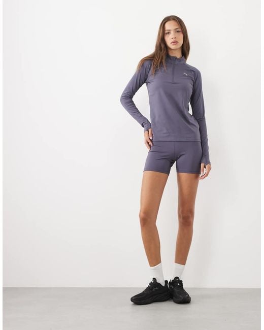 PUMA Purple Run Velocity Cloudspun Quarter-Zip Top
