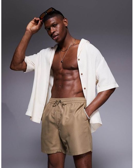 ASOS Natural Swim Shorts for men