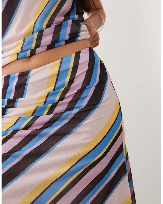 ASOS Pink Stretch Chiffon Asymmetric Maxi Skirt