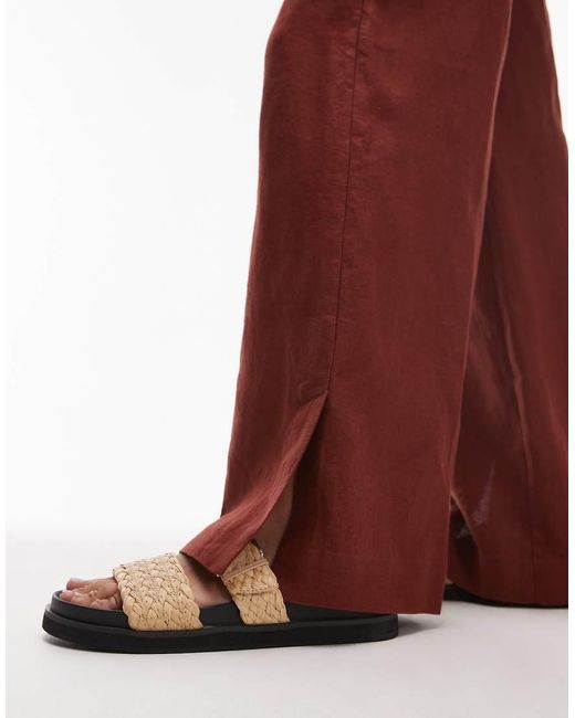 & Other Stories Red Linen Look Pants