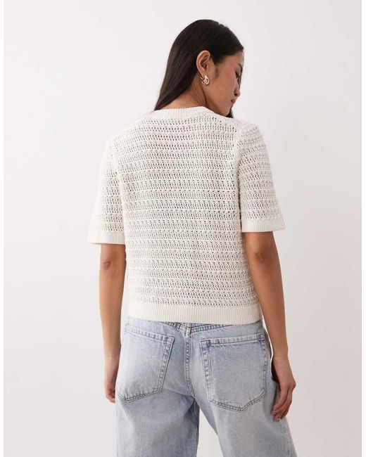Abercrombie & Fitch White Short Sleeve Cardigan
