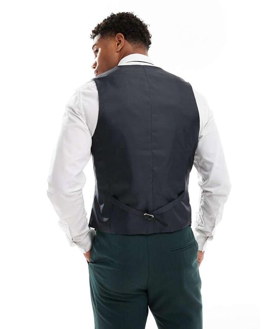 ASOS Blue Skinny Suit Waistcoat for men