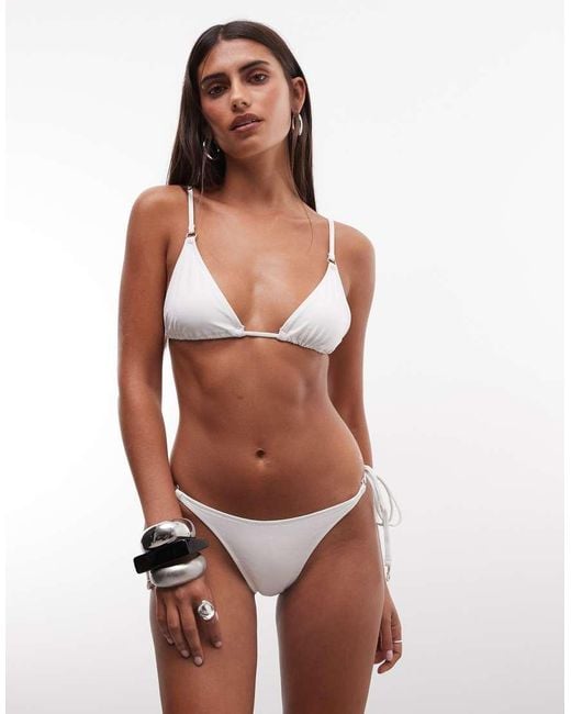 Weekday Brown Triangle Bikini Top With Metal Detail