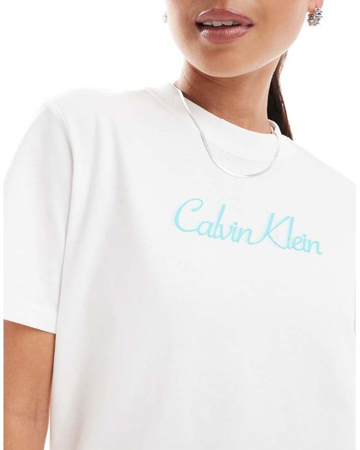 Calvin Klein White Script Logo T-shirt