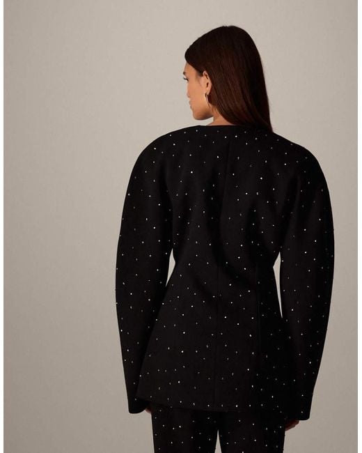 ARRANGE Black Hot Fix Tailored Ovoid Sleeve Blazer Co-ord