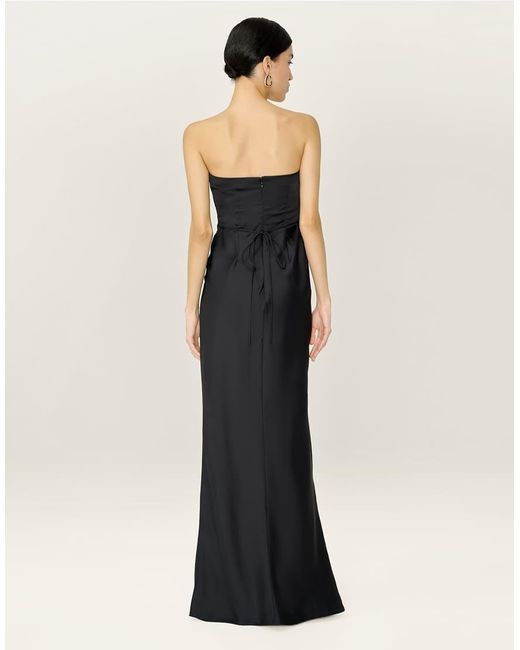 OMNES Natural Dresses Amdra Strapless Satin Maxi Dress
