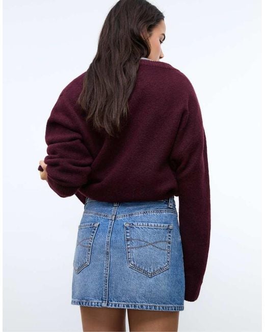 Stradivarius Blue D60 Denim Mini Skirt