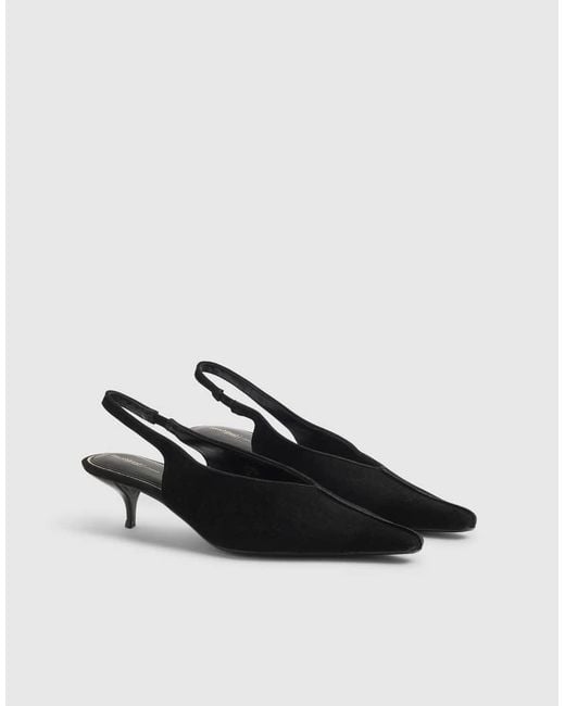 River Island White Suede Slingback Low Court Heels