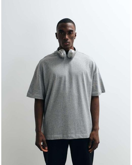4505 Gray Icon Heavyweight Cotton Oversized T-shirt With Quick Dry Finish for men