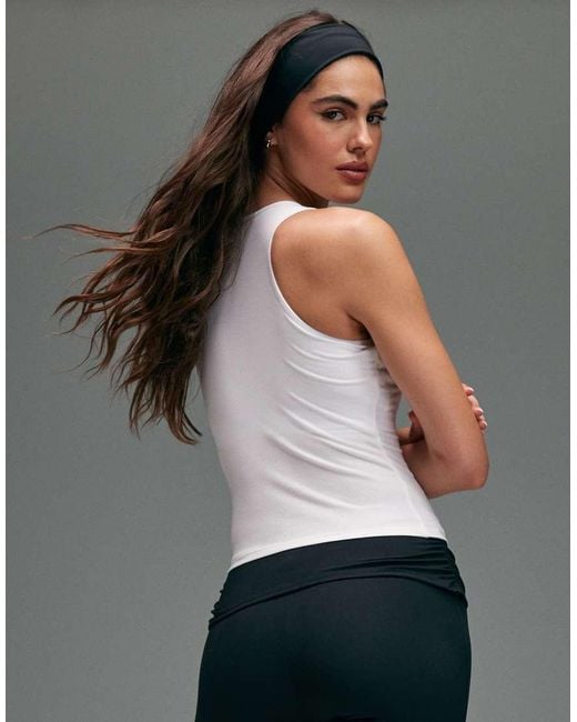 4505 Gray Plush Lightweight Ribbed Racer Vest With Inner Bra And Removeable Padding