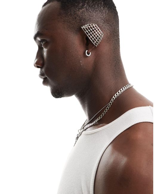 ASOS Brown Ear Cuff With Caged Design for men