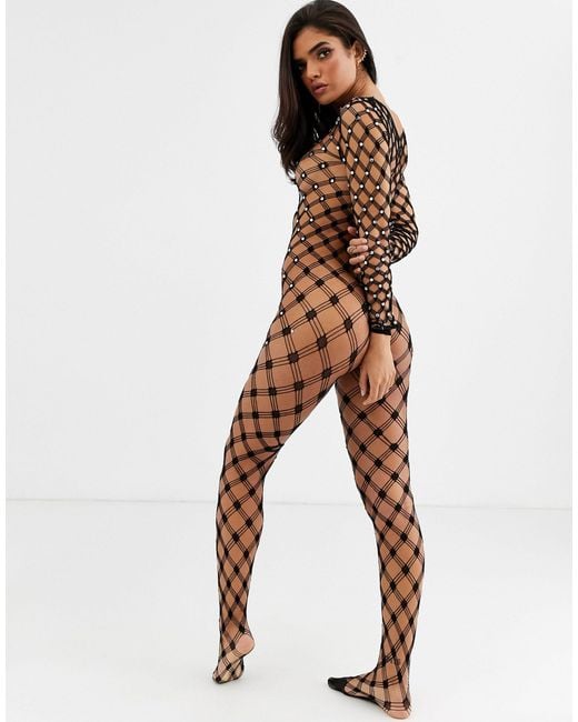Ann Summers Birthday Suit Embellished Fishnet Bodystocking in Black Lyst UK