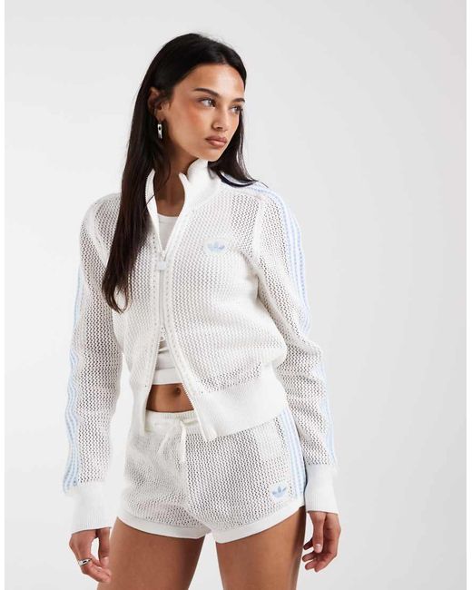 Adidas Originals White Crochet Shorts