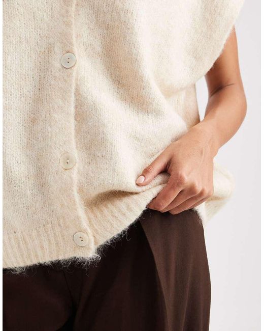 ONLY White Oversized Fluffy Knitted Vest