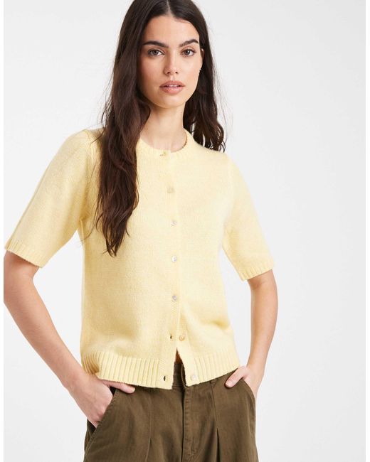 Threadbare Natural – kurzärmlige strickjacke