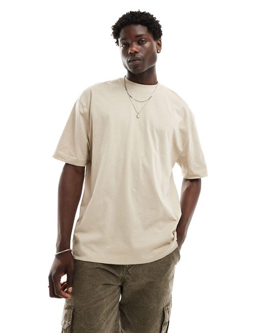 Camiseta extragrande con estampado abstracto en la espalda ASOS de hombre de color Natural
