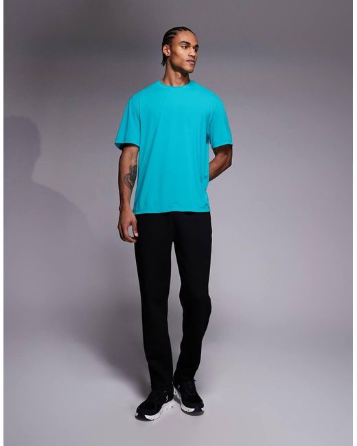 4505 Blue Quick Dry Nylon Performance Mesh Oversized Running T-shirt for men