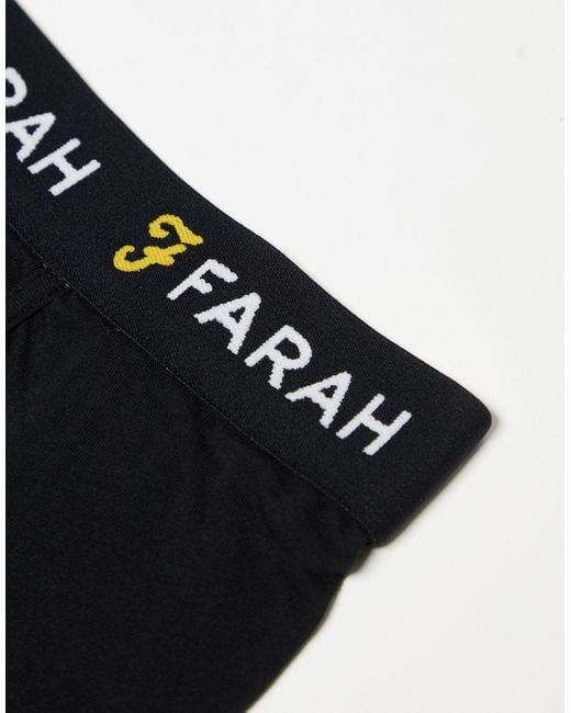 Farah – chorley – 5er-pack eng geschnittene boxershorts in Black für Herren