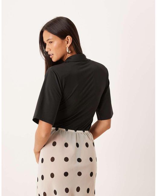 ASOS Black Plunge Zip Detail Bodysuit